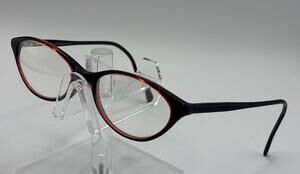 Vintage Marchon Eyeglasses Black Red Cat Eye Frame Italy 140mm Women's